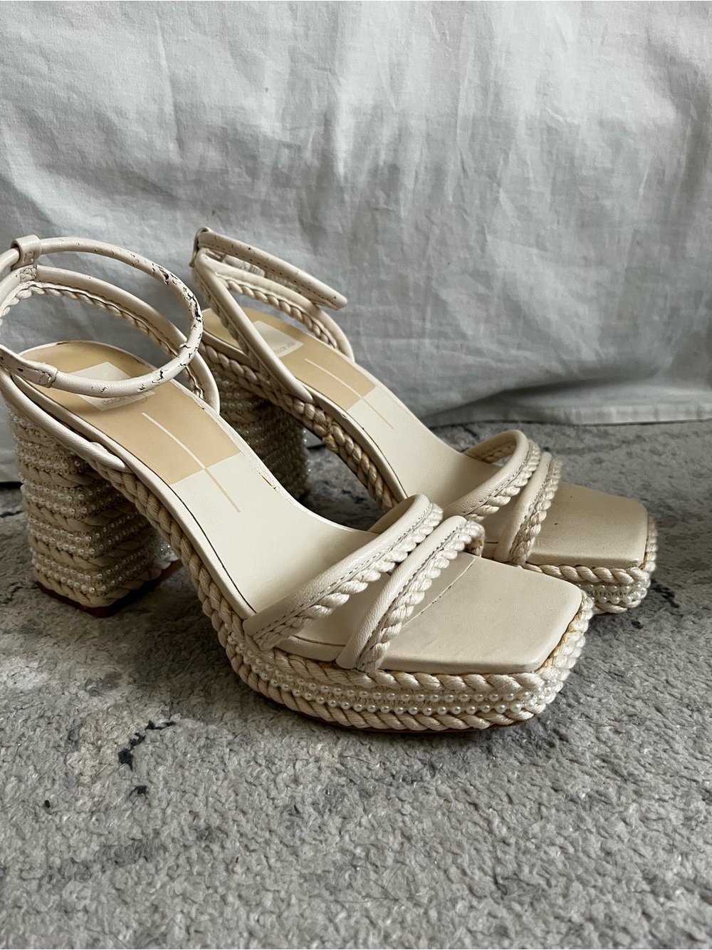 Dolce Vita pearl platform heels